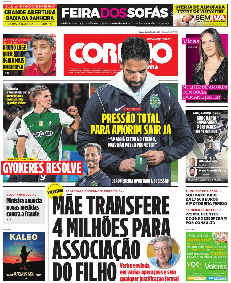 Portada de Correio da Manhã (Portugal)