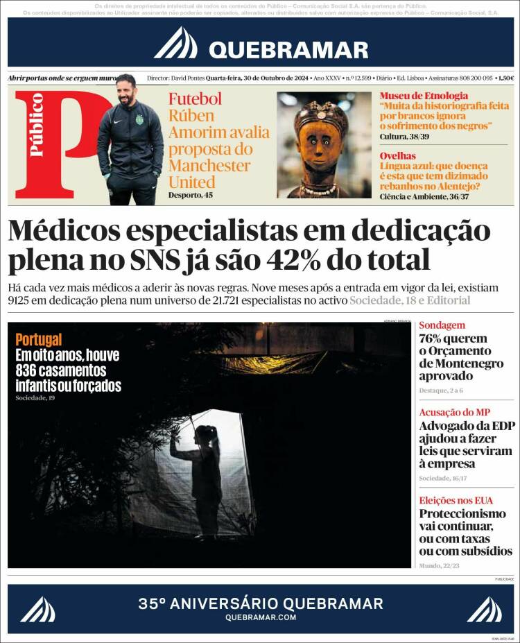 Portada de Público (Portugal)