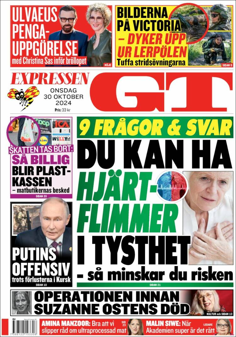Portada de Göteborgstidningen (Suecia)