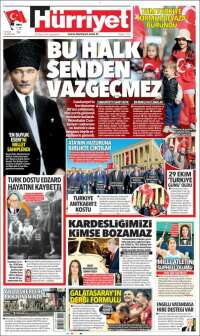 Portada de Hürriyet (Turquie)