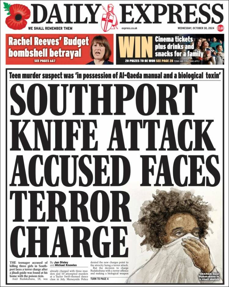 Portada de Daily Express (Reino Unido)