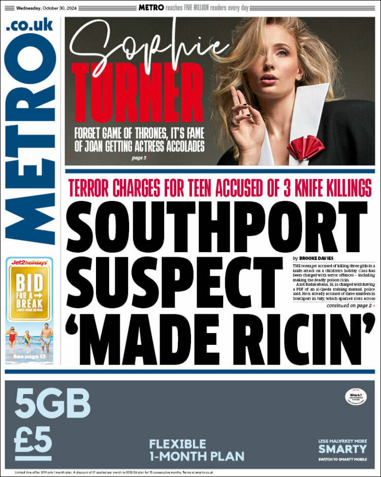 Portada de Metro (Reino Unido)