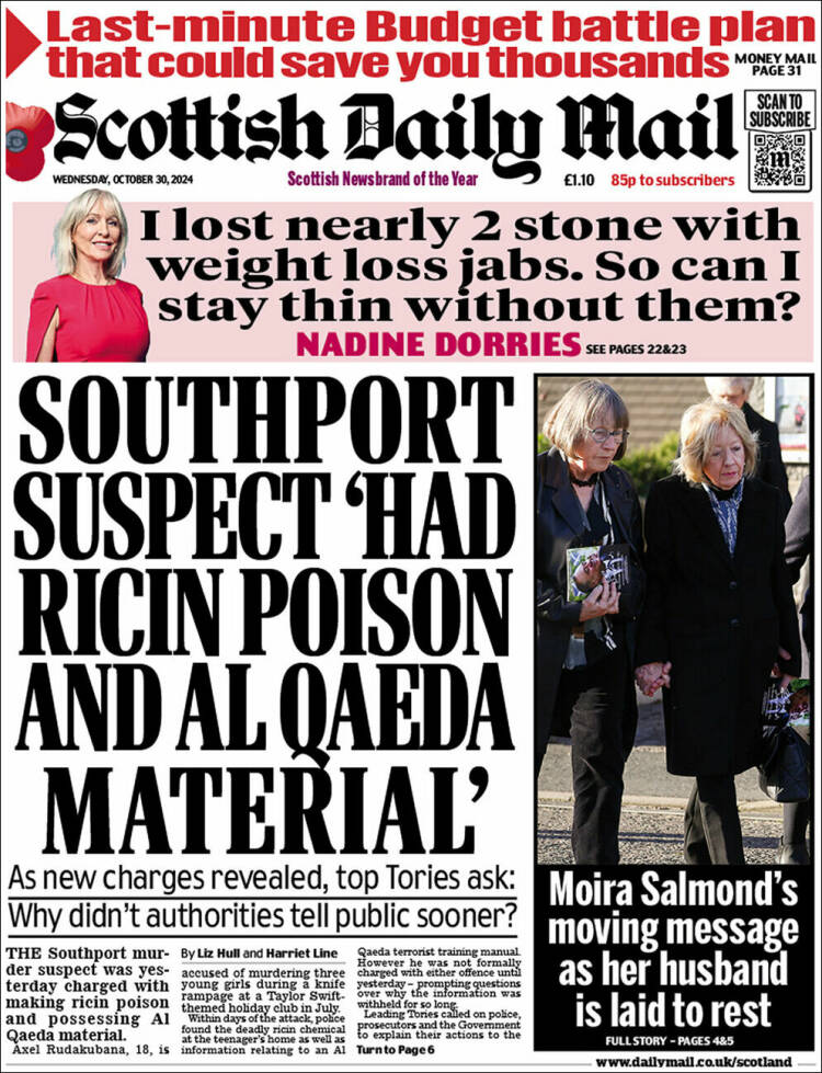 Portada de Scottish Daily Mail (Reino Unido)