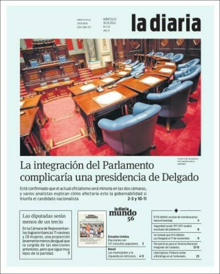 Portada de La Diaria (Uruguay)