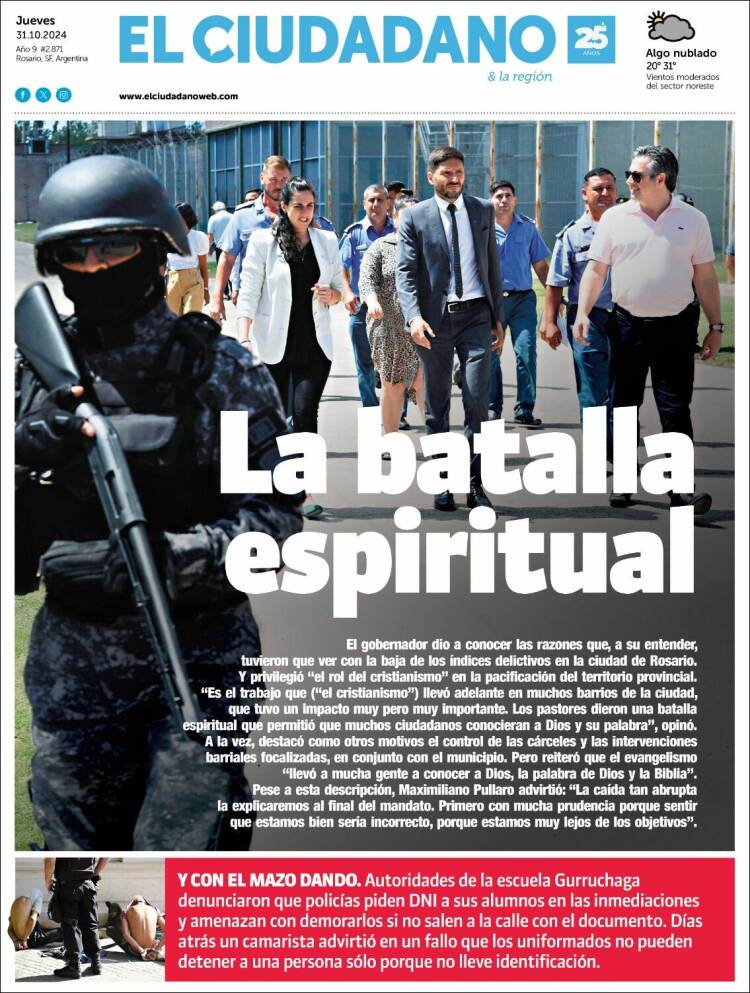 Portada de Diario El Ciudadano (Argentina)