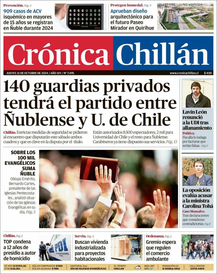 Portada de Crónica Chillán (Chile)