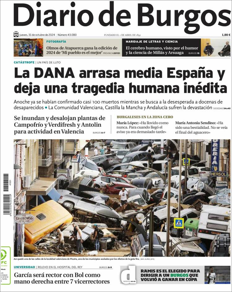 Portada de Diario de Burgos (España)
