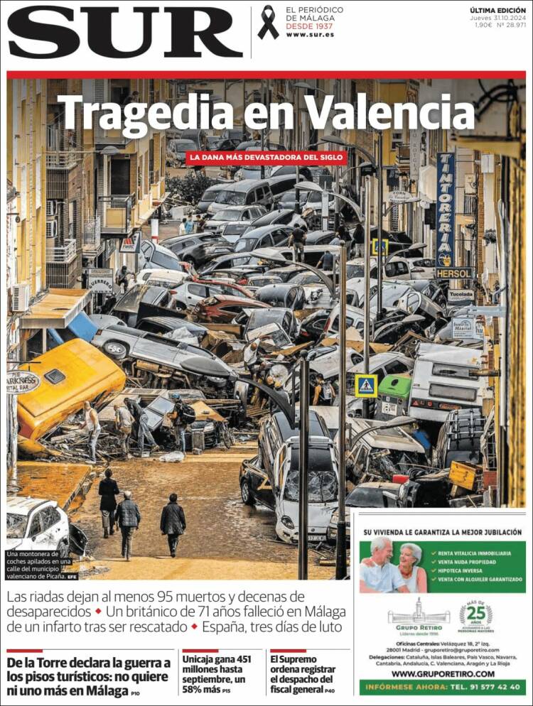 Portada de Diario el Sur (España)