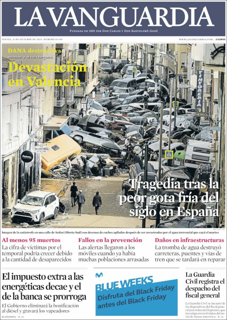 Portada de La Vanguardia (España)