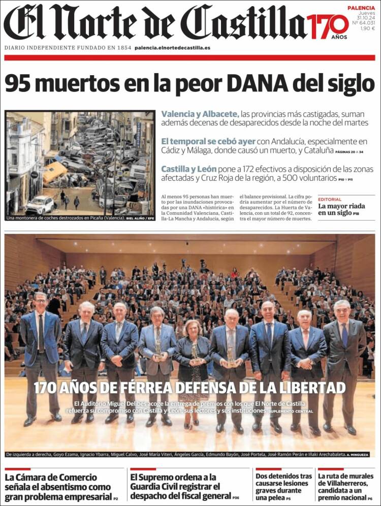 Portada de Norte de Castilla - Palencia (España)