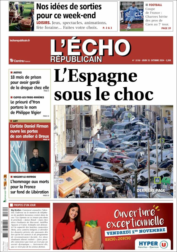 Portada de L'Echo Républicain (Francia)