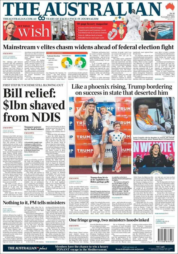 Portada de The Australian (Australia)