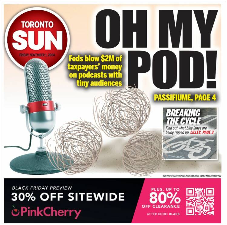 Portada de The Toronto Sun (Canadá)