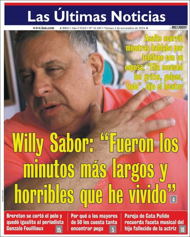 Portada de Las Últimas Noticias (Chile)
