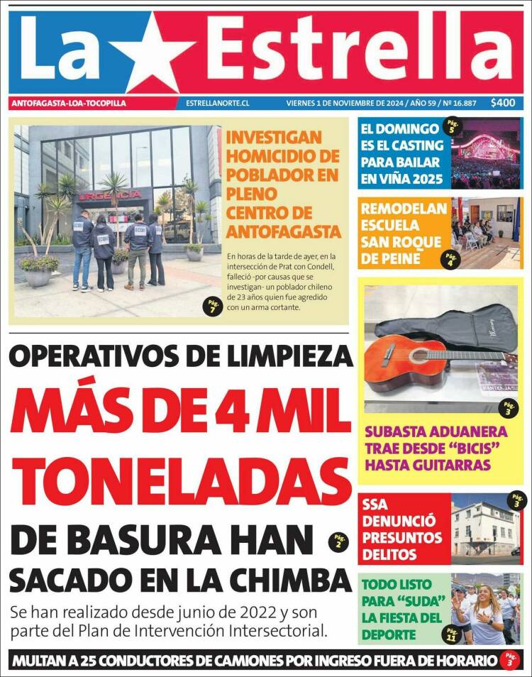 Portada de La Estrella del Norte (Chile)