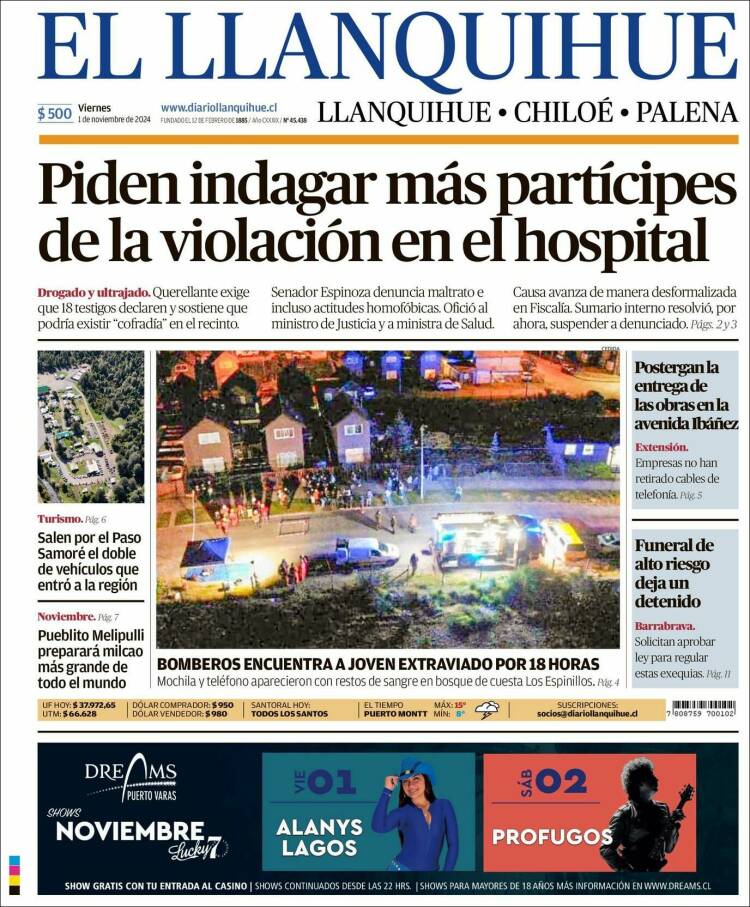 Portada de El Llanquihue (Chile)