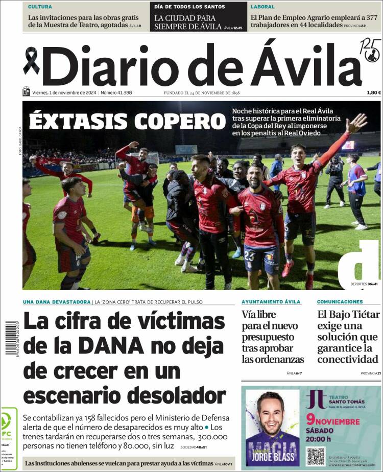 Portada de Diario de Ávila (España)