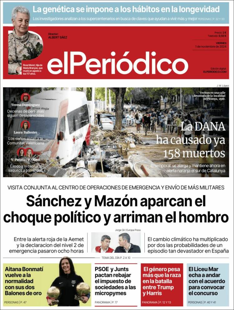 Portada de El Periódico (España)