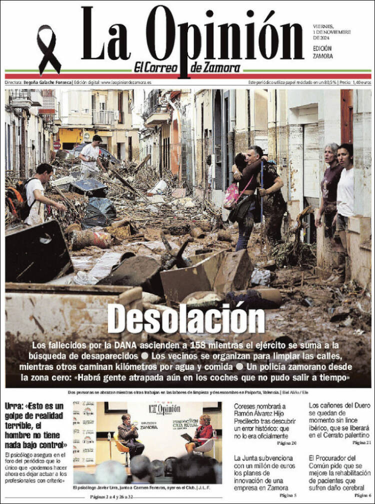 Portada de La Opinión - El Correo de Zamora (España)