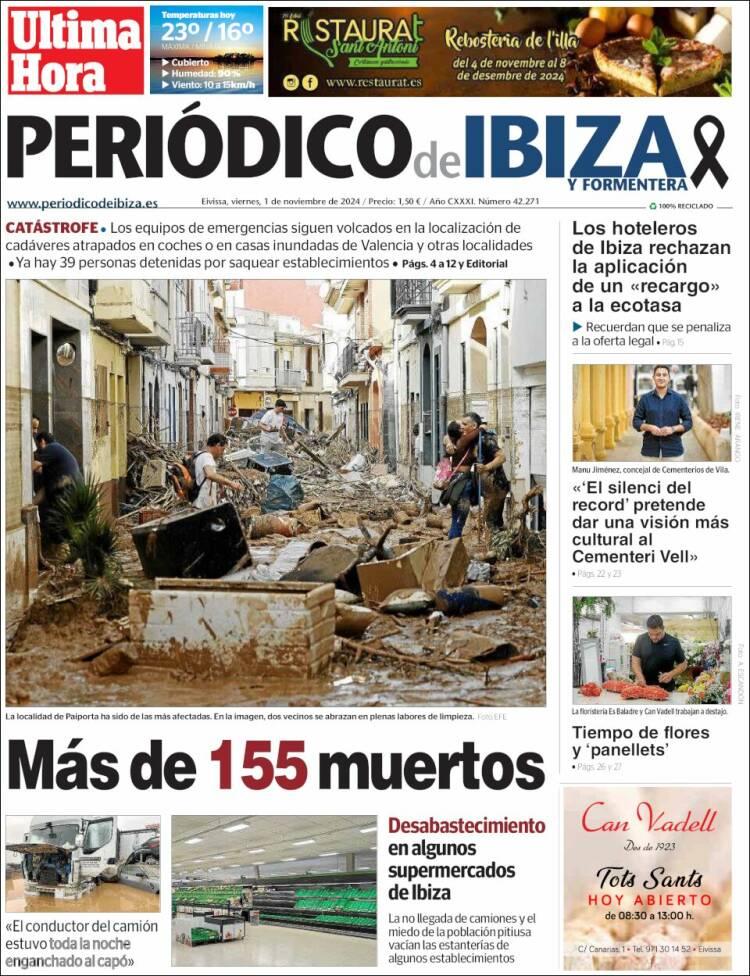 Portada de Periódico de Ibiza (España)