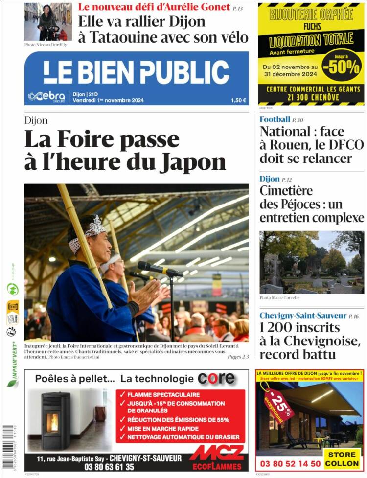 Portada de Le Bien Public (Francia)