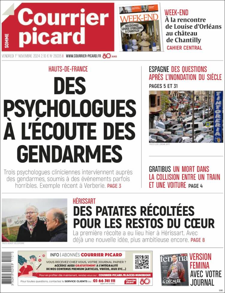 Portada de Courrier Picard (Francia)