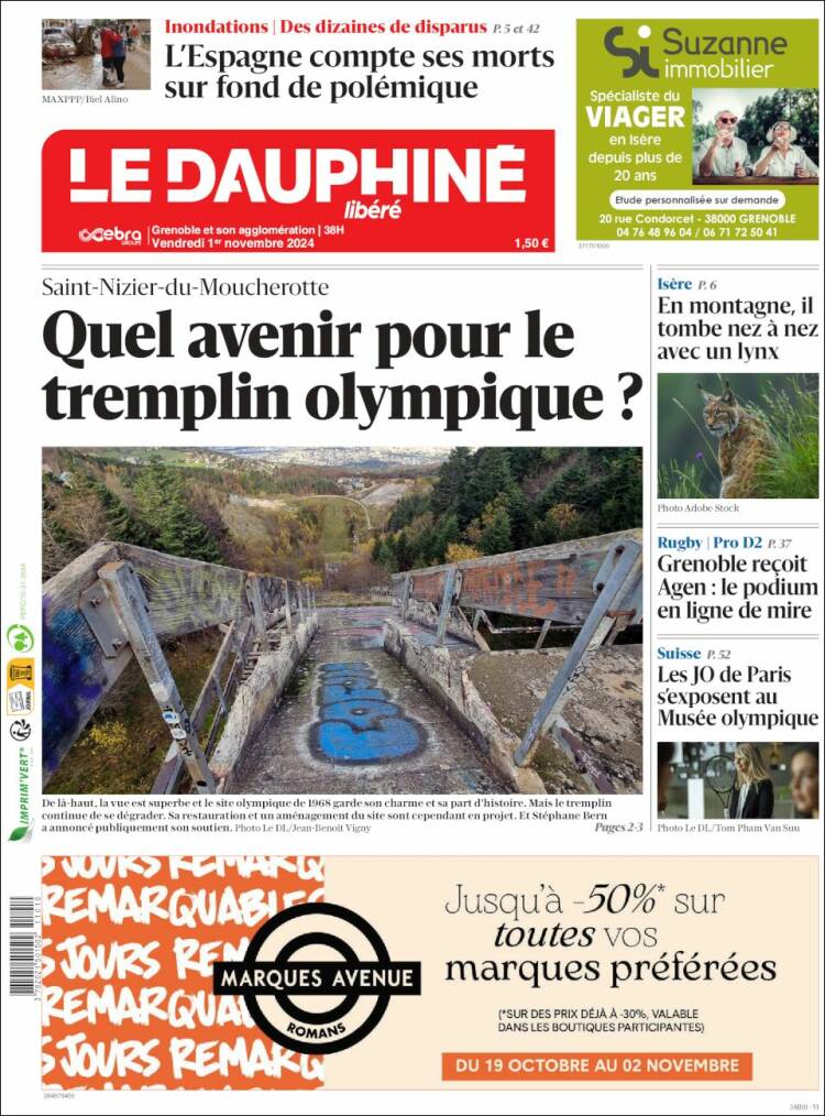 Portada de Le Dauphiné Libéré (Francia)