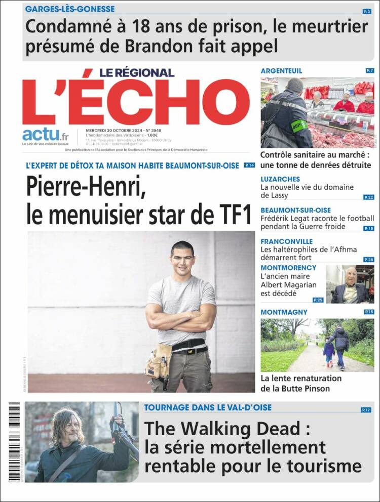 Portada de L'Echo de la Haute-Vienne (Francia)