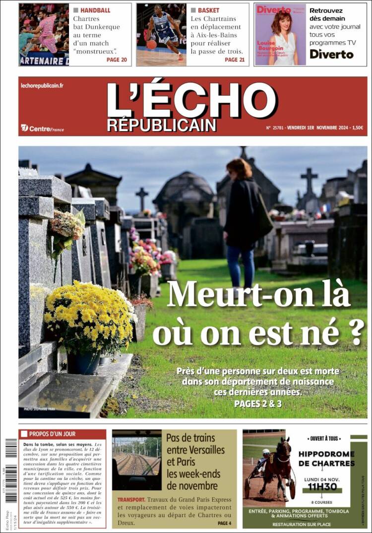 Portada de L'Echo Républicain (Francia)