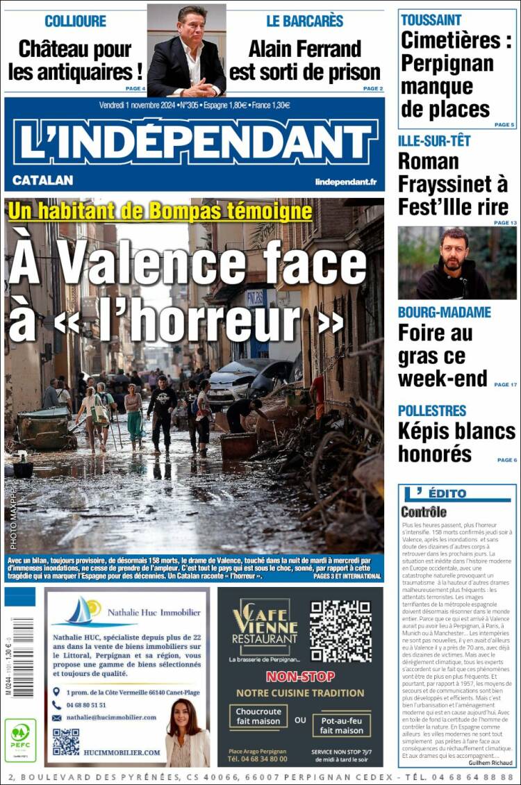 Portada de Le Indépendant (Francia)