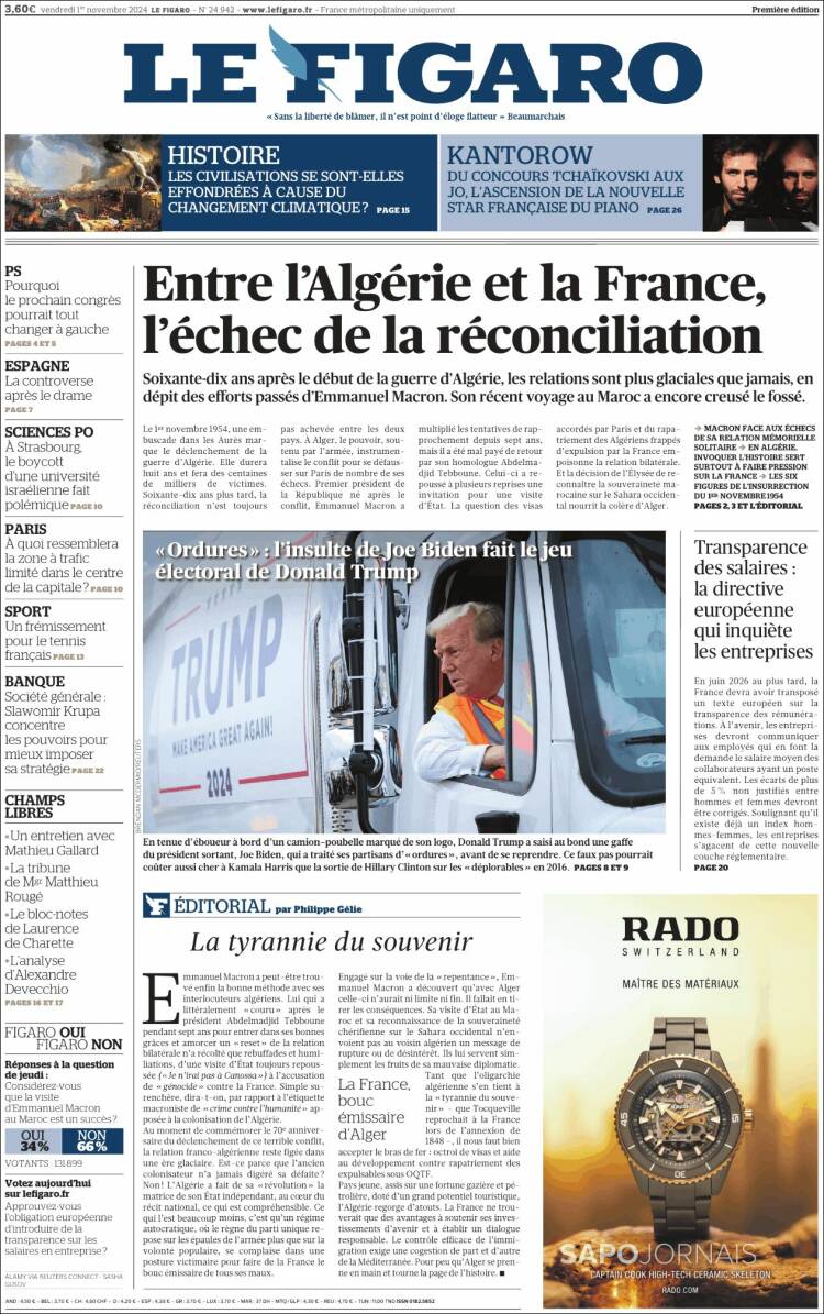 Portada de Le Figaro (Francia)