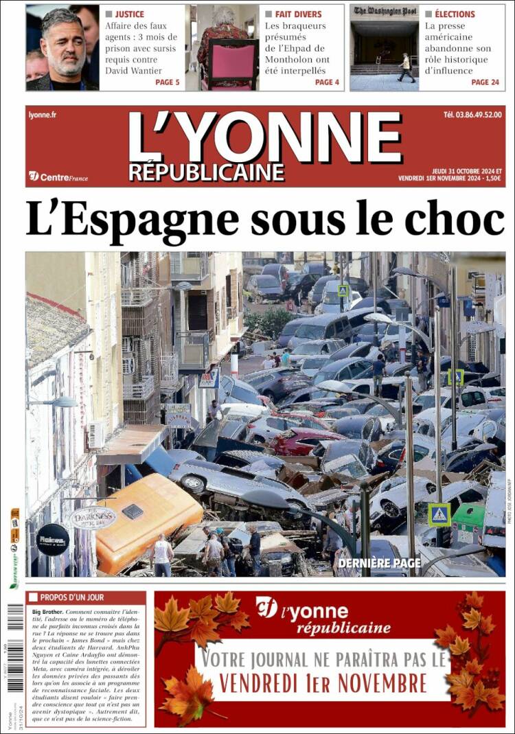 Portada de L'Yonne-Républicaine (Francia)