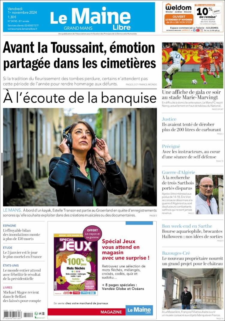 Portada de Le Maine Libre (Francia)