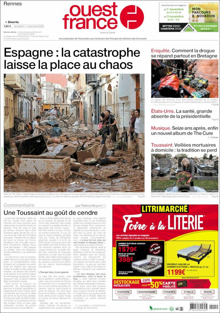 Portada de Ouest France (Francia)