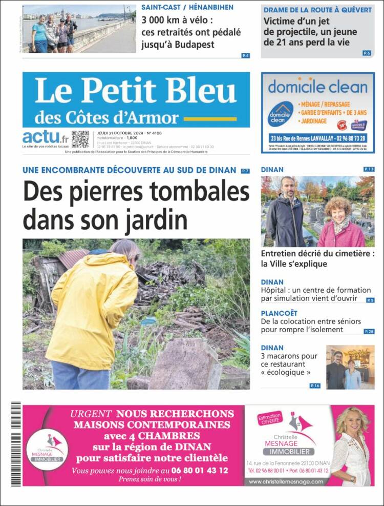 Portada de Le Petit Bleu (Francia)