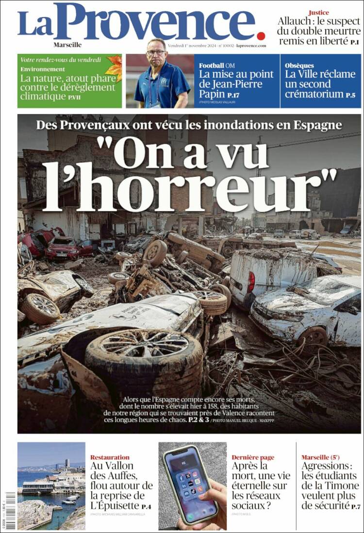 Portada de La Provence (Francia)