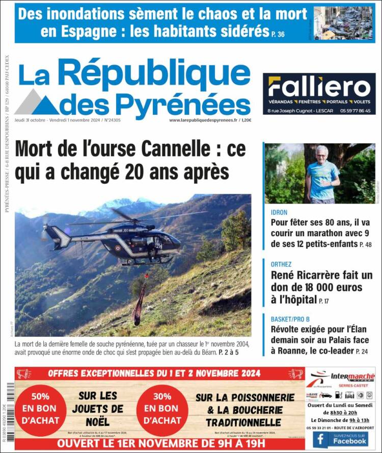 Portada de La République des Pyrénées (Francia)