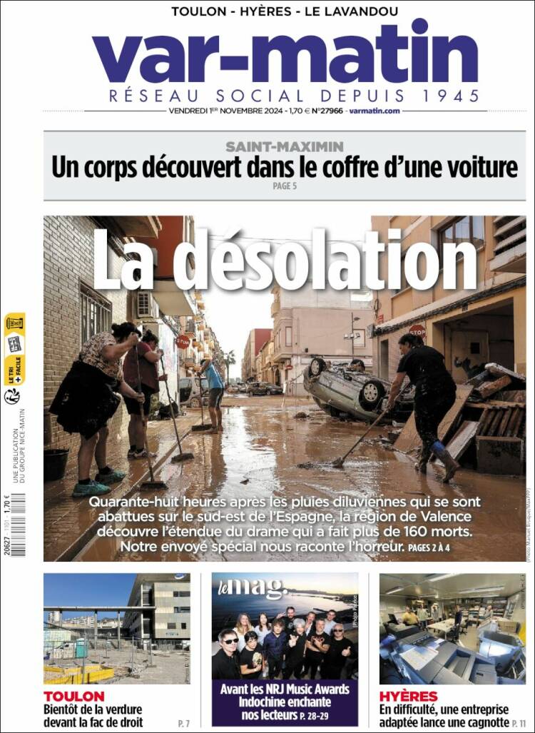 Portada de Var-Matin (Francia)