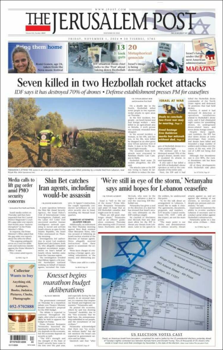 Portada de The Jerusalem Post (Israel)