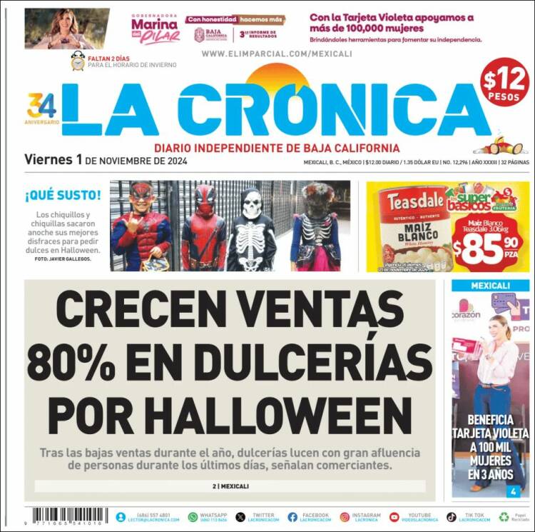 Portada de La Crónica de Baja California (México)