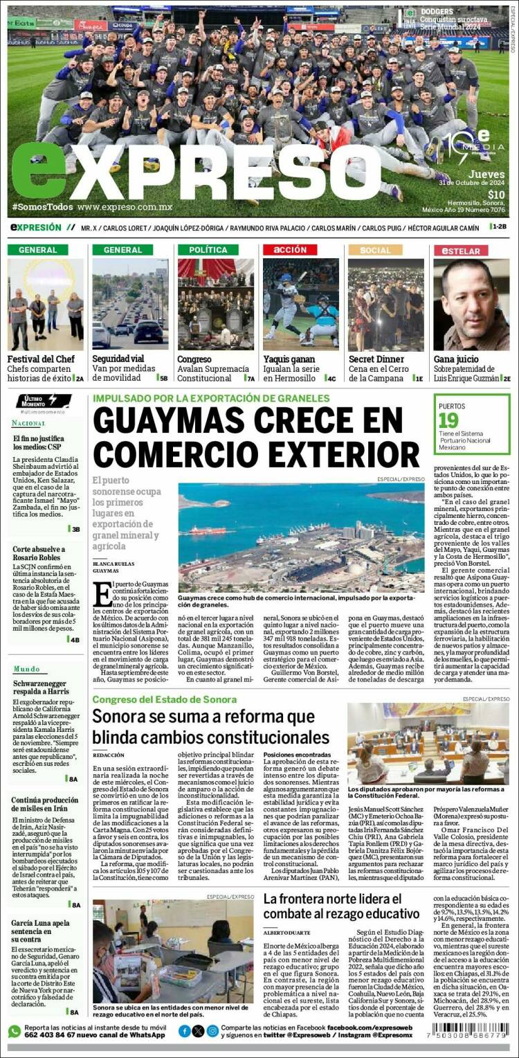 Portada de Expreso (México)