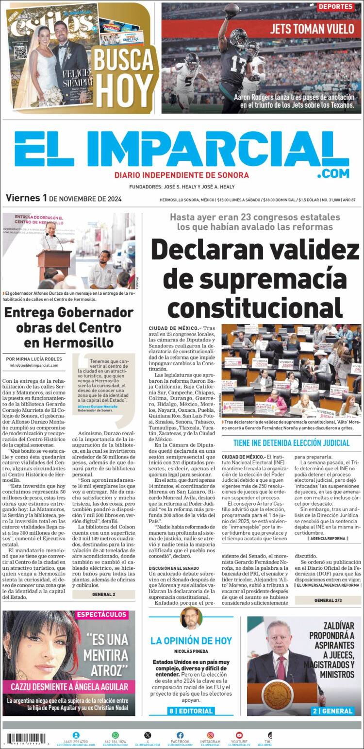 Portada de El Imparcial (México)