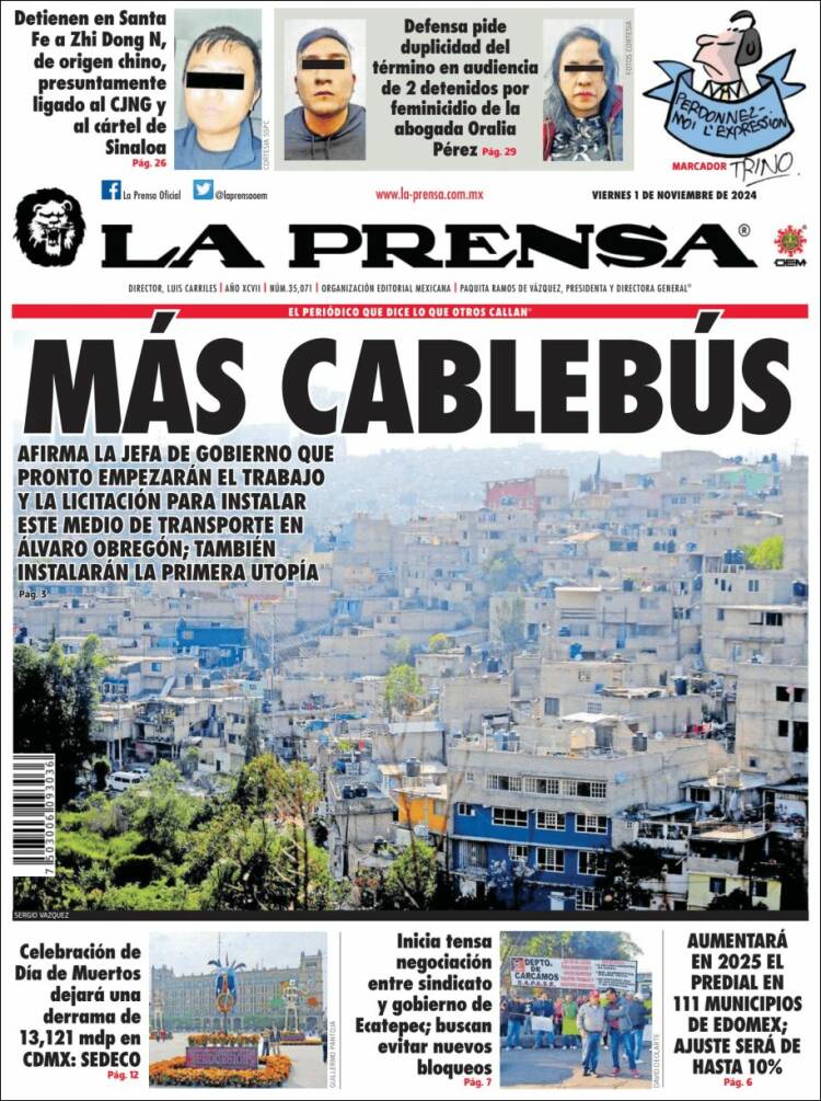 Portada de La Prensa (México)