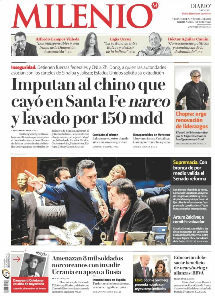 Portada de Milenio (México)