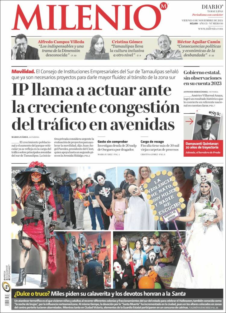 Portada de Milenio - Tamaulipas (México)