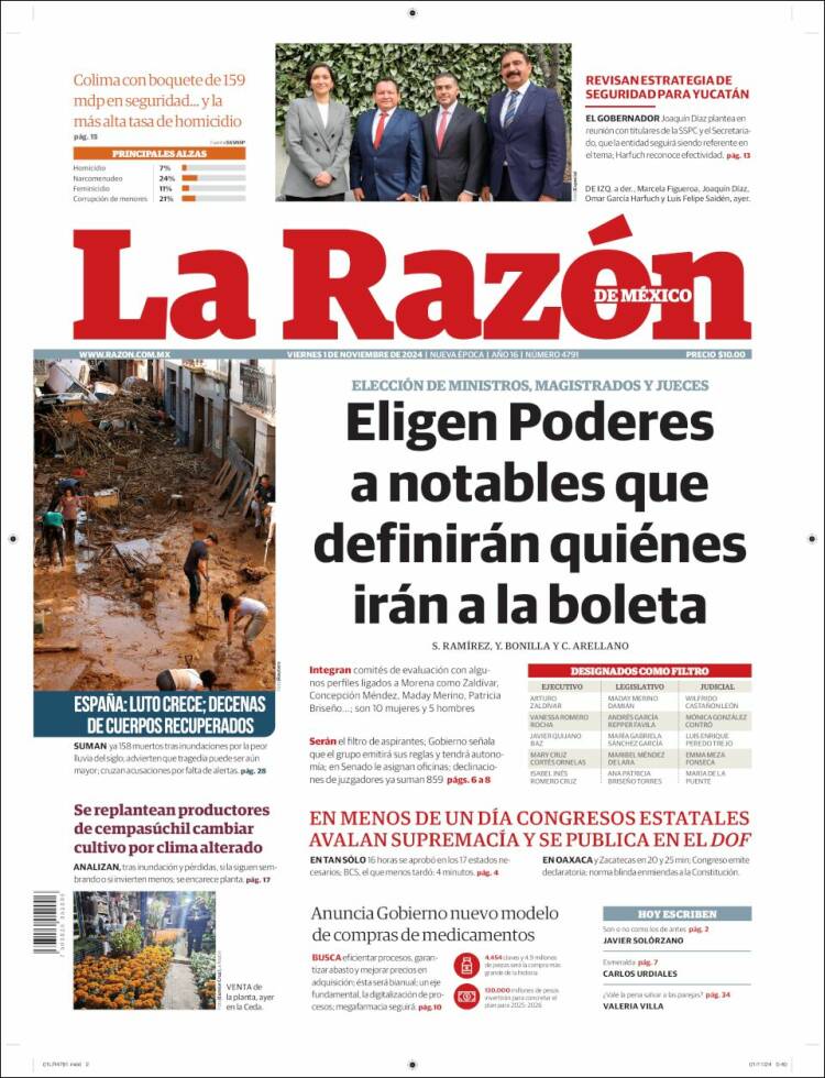 Portada de La Razón (México)