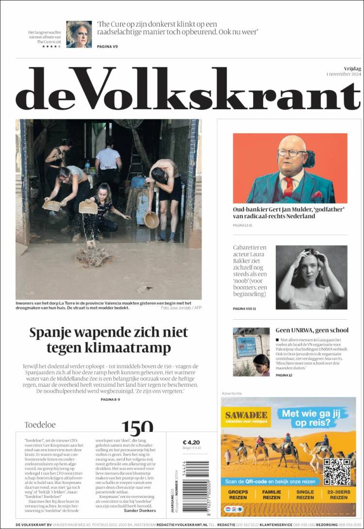 Portada de De Volkskrant (Pa&iacute;ses Bajos)