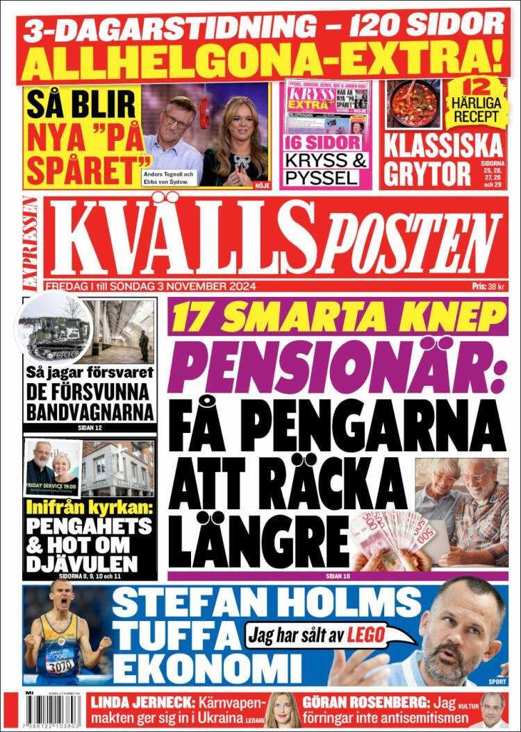 Portada de Kvällsposten (Suecia)