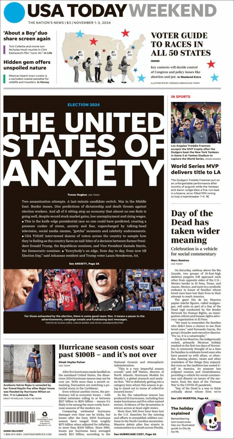 Portada de USA Today (USA)