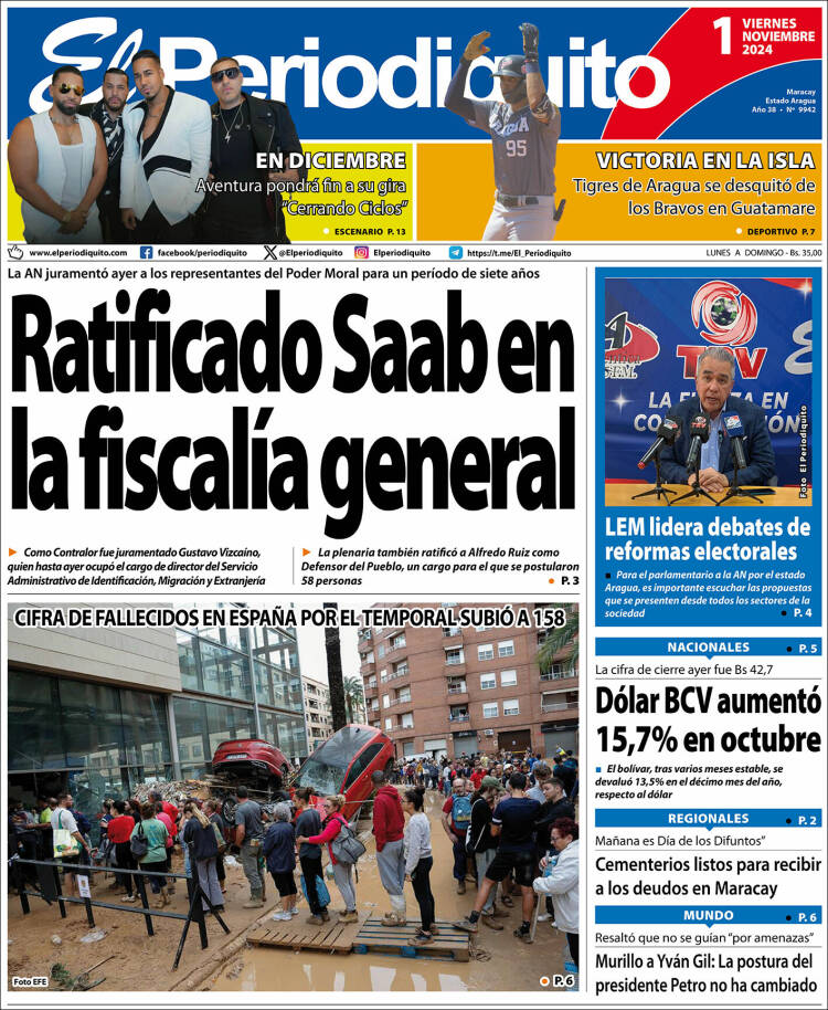 Portada de Periodiquito de Aragua (Venezuela)